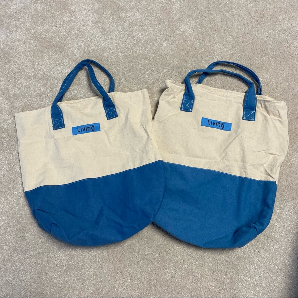 Martha Stewart two-tone canvas totes set of 2